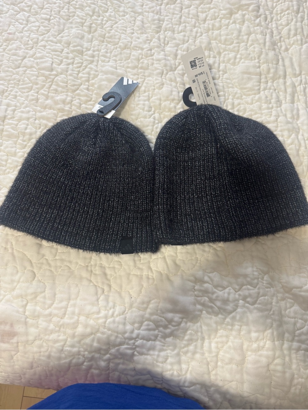 adidas Men's Black & Heather Gray Knit Beanie Duo